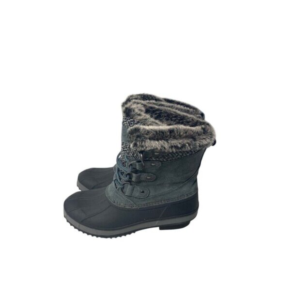 Sporto Winter / Duck Boots Women's Size 6 M Gray Shasta Faux Fur Waterproof - Picture 2 of 12